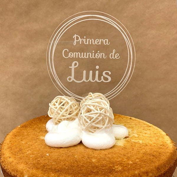 Cake topper acrílico para Primera Comunión