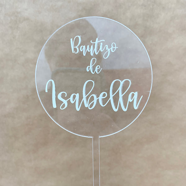 Cake topper acrílico para bautizo