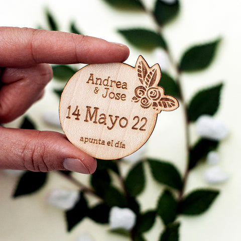 Invitaciones de madera "Save the date"